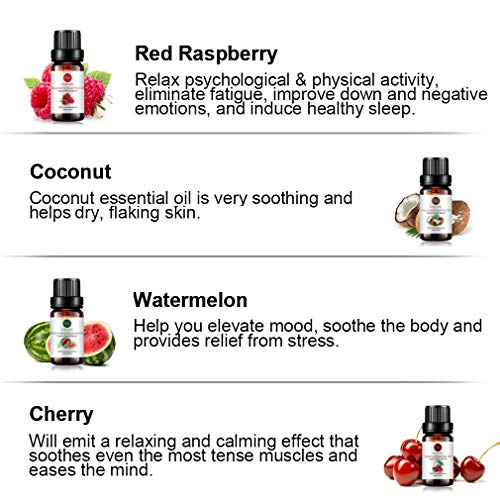 Top 12 Fruit Essential Oil Gift Set 100% Pure Aromatherapy Essential Oil (Grapefruit, Bergamot, Tangerine, Lemon, Strawberry, Red Raspberry, Mango, Coconut, Passion Fruit, Apple, Cherry, Watermelon) #TOP3
