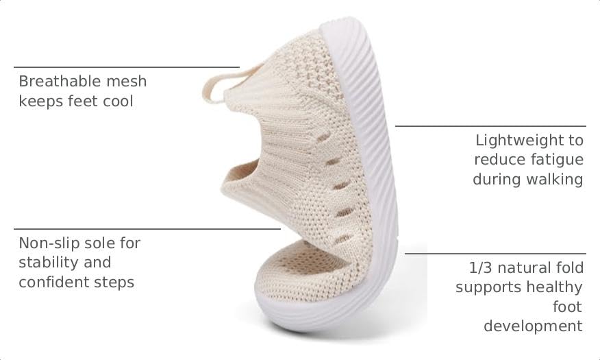 Image of MORENDL Baby Toddler Walking Socks Non-Slip Breathable Unisex Casual Sneakers