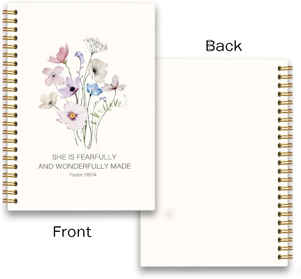 UYlKG Christian Notebook for Women, Christian Art Gifts Journal, Prayer Journal for Women, Bible Journaling Notebook,80 Sheets 5.8x8.3,Psalm 139:14 image 5