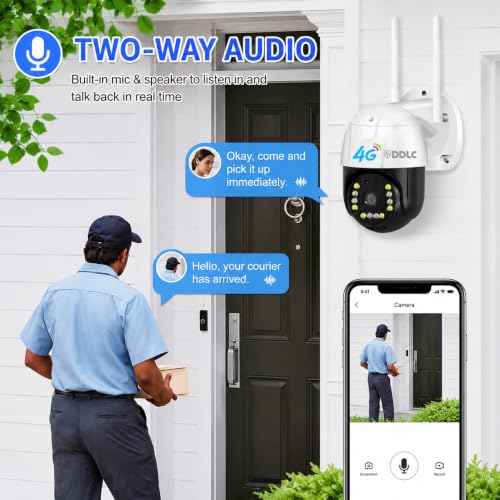 Image of DDLC 5MP 4G SIM LTE Wireless Outdoor PTZ Security Camera | SIM Based PTZ CCTV Camera | Full HD | 360 Pan Tilt | Color Night Vision | Motion Detection | Two-Way Audio with Mobile App V380 Pro (4G ptz)