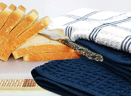 Dan River Dish Towels For Kitchen | 100% Cotton Dish Towels | Tea Towels For Kitchen | Dish Drying Towels | Dish Clothes For Washing Dishes | Kitchen Washcloths For Dishes |12”X12” Blue Opal Pack-8 #TOP2