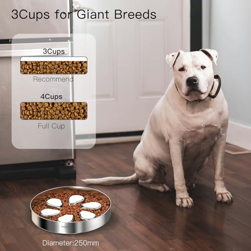 Feedoo Slow Feeder Dog Bowl-3.5Cups for Large Breeds, Food Grade 304 Stainless Steel Dog Bowls with Non-Slip Base, Maze Pet Dish to Slow Down Eating, Dishwasher-Safe by Feedoo - Image 2