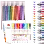 MOTIBACK 36 Pack Glitter Gel Pens Set, 24 Sparkle Gel Pens 12 Glitter Outline Pens in Canvas Bag, 1.0mm Glitter Gel Pen for Coloring Books Journaling Drawing Crafts Scrapbook