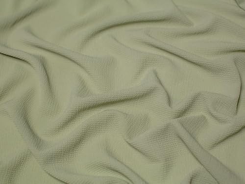 Minerva Mint Green Pebble Textured Stretch Woven Crepe Fabric - Per Metre