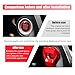 GLSOWEE Car Engine Start/Stop Button Cover, Zinc Alloy Car Push Button Start Cover Car Power Control Trim, Universal Key Ignition Switch Protective Cover for Cars, SUVs (Red)