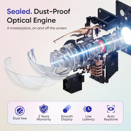 Image of DEBONAIR CineX Pro 4K Ultra HD Native 1080p Android Projector | 1300 ANSI Lumens Auto (Focus+Screen Fit+OBA) Android 12 | Dust Proof Engine 10W Speaker Dual WiFi BT5.0| 300 inch Display | Cinema Exp