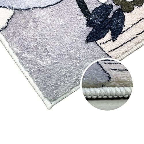 Ustide Kids Rug, Large Super Fluffy Area Rug Cute Animals Zoo Mat Non Skid Baby Carpet Washable Soft Play Mat For Indoor Living Room Bedroom 63X48 Inch #TOP4