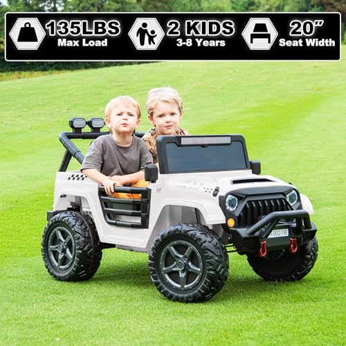 NEWQIDA 24V 2 Seater Ride on Car w/Remote Control 4wd Kids Electric Vehicles Ride on Toys Car, EVA Tires Wheels, 20