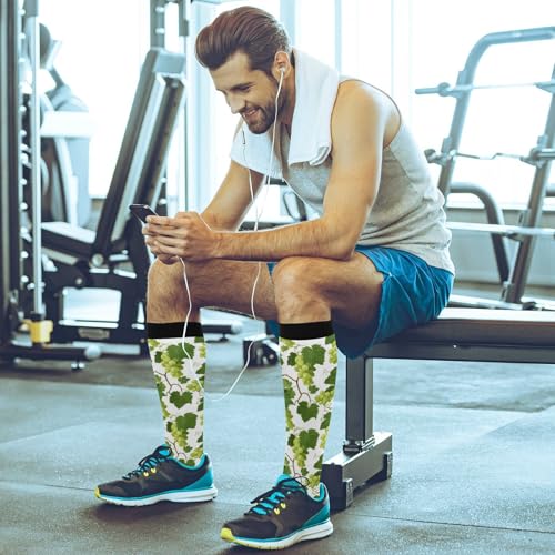 Image of Wusikd Halloween Black Cat Compression Socks for Women and Men Circulation Pumpkin Long Socks for Athletic Running 1