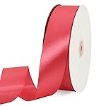 TONIFUL 1-1/2 Inch (40mm) x 100 Yards Peach Pink Wide Satin Ribbon Solid Fabric Ribbon for Gift Wrapping Chair Sash Valentine\'s Day Wedding Birthday Party Decoration Hair Floral Craft Sewing