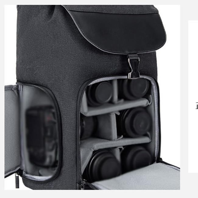 Mochila impermeable para cámara sin espejo con correas de sujeción para trípode 7