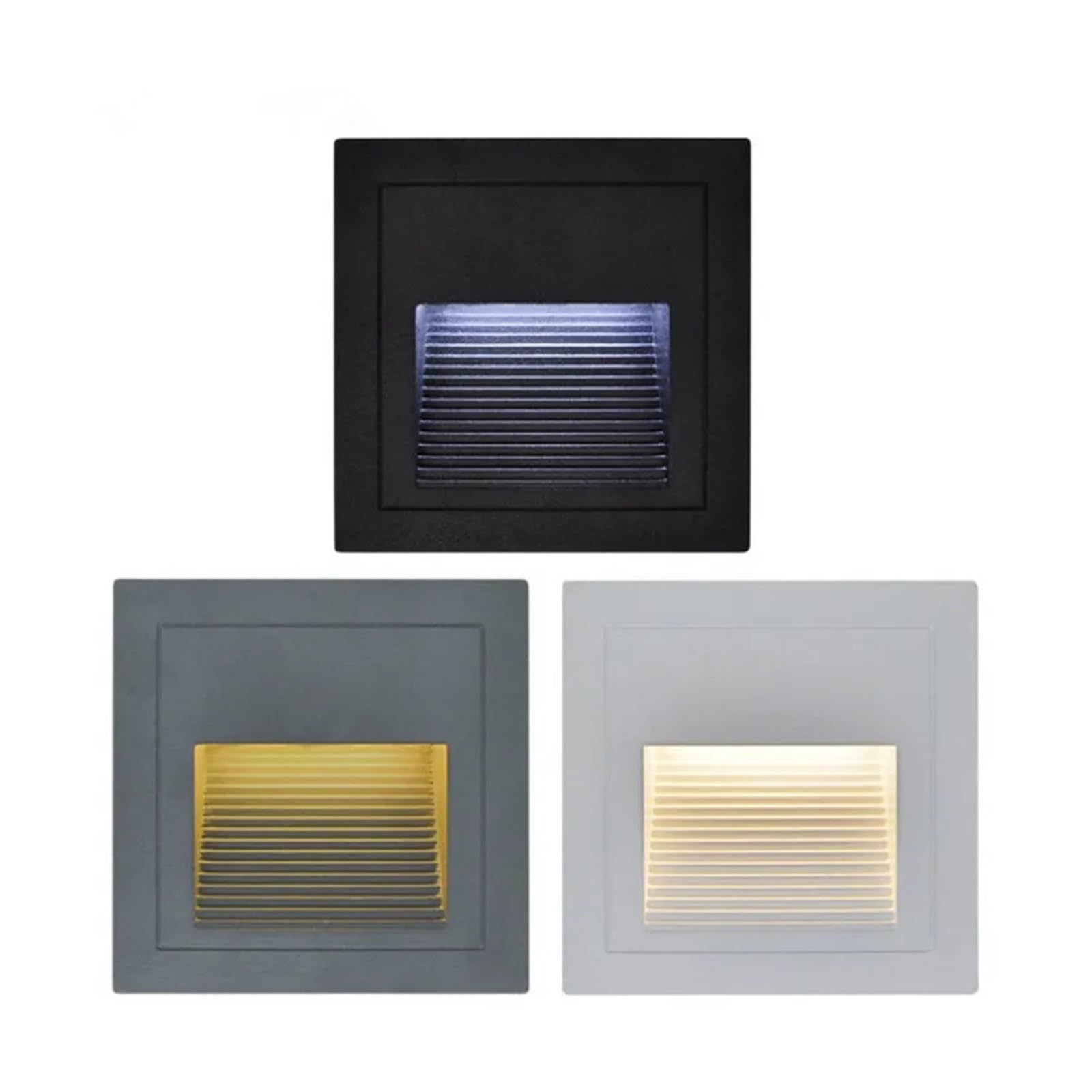 Wpuszczana lampa ścienna z czujnikiem ruchu inteligentna lampka nocna LED krok do schodów drabina schodowa przedpokój sypialnia aluminium 110 V 220 V(Black Body,WARM WHITE 3000K_5W WITH SENSOR)