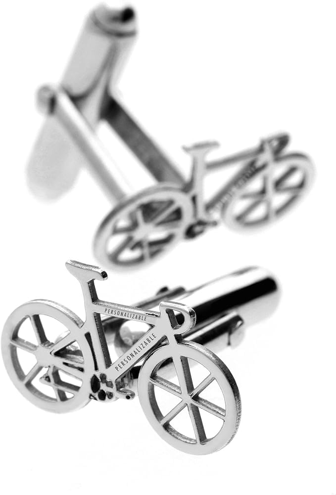 Personalisierte Manschettenknöpfe von CODEONE Angliru für Rennradfahrer | Edelstahl | Handgefertigtes, sportliches Design | Manschettenknöpfe für Radsportler | Geschenkbox