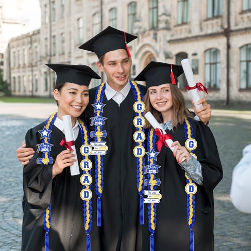 Image of Tifeson Graduation Leis Decorations 2026 - Handmade Double Braided Graduation Ribbon Leis with Glitter Pins for Him Her High School College Congrats Grad Gifts Party Supplies