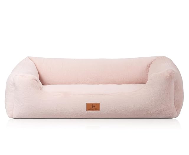 Foto 2 de 3 de Knuffelwuff Cama ortopédica para perros de piel sintética de conejo suave y suave, M-L 85 x 63 cm