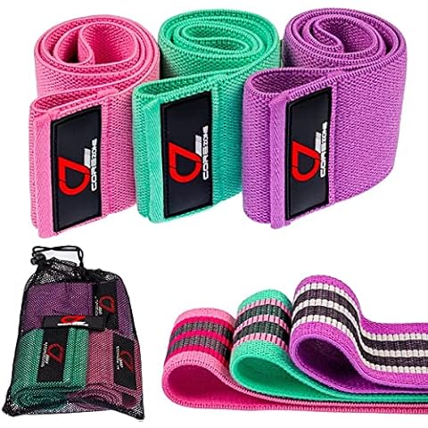 COREZONE Fabric Booty Resistance Bands for Women & Men Squat Bands Perfect Workout Bands for Legs, Thighs, Hips Glutes Non-Slip Hip Circle 3 Bands Pack, Exercise Bands for Home Fitness, Yoga & Pilates Cover