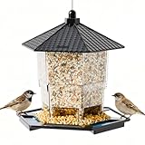 Yieach Hanging Bird Feeder for Outdoors,Large Hopper...