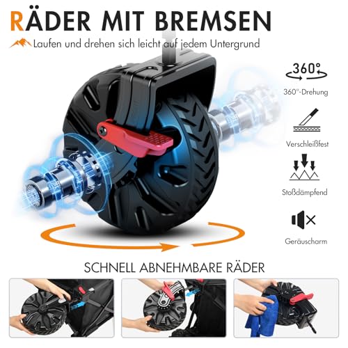 PORTAL Bollerwagen faltbar mit Dach 350L 122KG Klappwagen Handwagen klappbar schnellspannere breite Reifen mit Getränkehalter Sonnenschutz für Ausflug Strand Camping Einkaufen – Bild 8