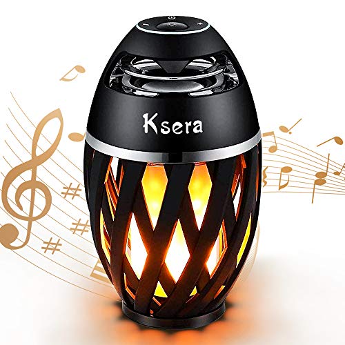 Ksera LED Flicker Flame Speaker, Flame Torch Atmosphere Lamp with Wireless Bluetooth...