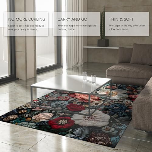 Tapis 100x150cm bohème lavable et antidérapant pour salon - 4