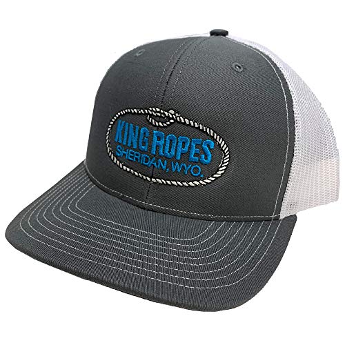 King Ropes 6-Panel Mesh Back Adjustable Snapback Trucker Hat (Charcoal Turquoise White)