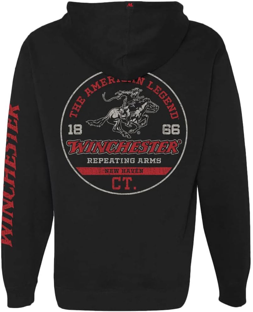 Winchester Official Rider in Circle Printed Fleece Pullover Hooded Sweatshirt for Men, Women, Unisex