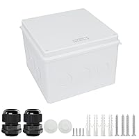 Vista 10 de LeMotech Caja de conexiones, Caja eléctrica IP65 resistente al agua y al polvo de plástico ABS para proyecto electrónico, color blanco 19.9 x 15.5 x