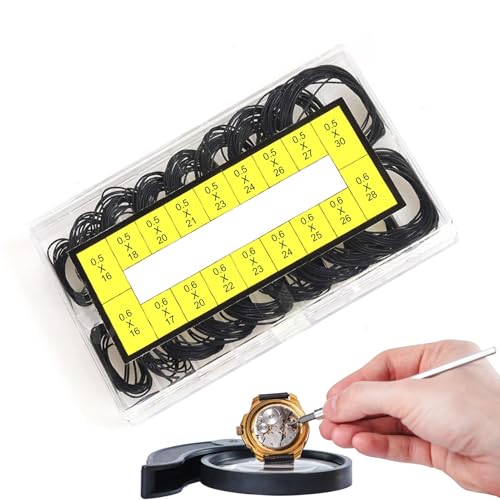 Anillo de Goma para Reloj, Juntas de Sellado de Tapa Trasera de Reloj - Cubierta trasera de reloj con sellado de goma de 16-30 mm - Herramienta de reparación de juntas de sellado a prueba de agua, ara
