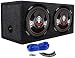2) Boss P126DVC 12" 4600W Car Power Subwoofers + Dual Sealed Sub Box Enclosure