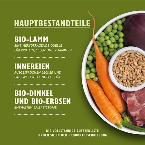 Lily's Kitchen Mit natürlichen Zutaten hergestellt Nassfutter für ausgewachsene Hunde Hundefutter Schale Bio- Lamm 11 x 150g