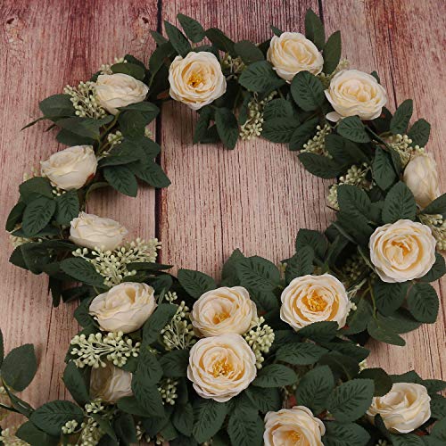 UArtlines-2PCS13FT-Fake-Rose-Vine-Garland-Artificial-Flowers-Plants-for-Hotel-Wedding-Home-Party-Garden-Craft-Art-DecorChampagne