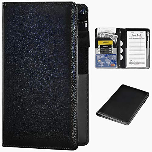 Server Books for Waitress - Glitter Leather Waiter Book Server Wallet with Zipper