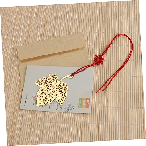 Marque-page en métal pour lecteur avec nœud chinois et feuilles d'érable en lot de 3