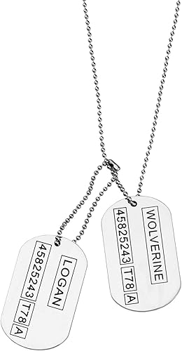 Wolverine Logan 2 sided Dog Tags Stainless Steel Military Pendant Necklace