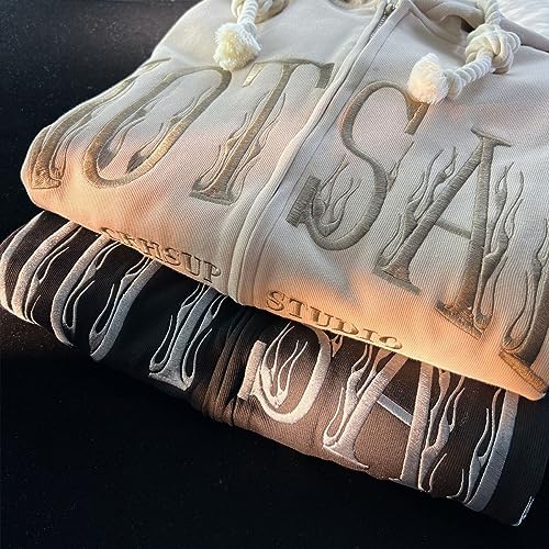 Women Men Y2K Zip Up Hoodie Goth Letter Print Fleece Hooded Sweatshirt Emo Grunge Vintage Oversize Streetwear Jacket4