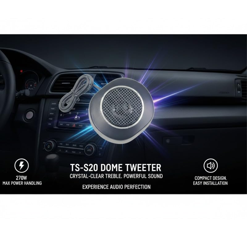 Image of Car Dashboard Accessories TS-S20 Dome Tweeter Speaker, High-Power 270W Peak Power for Home Theater, Amplifier