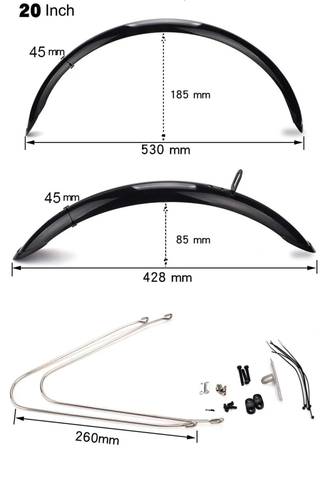 Ensemble de Garde-Boue pour vélo 16 Pouces et 20 Pouces, Pliable, électrique, avec Freins V-Brake. Accessoires et pièces détachées pour VTT.