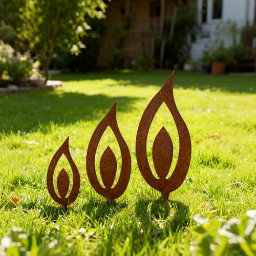 3er Set Gartenstecker Weihnachten, Rost Deko Weihnachtsgesteck Aus Metall, Weihnachtsbaum Und Hirsch...