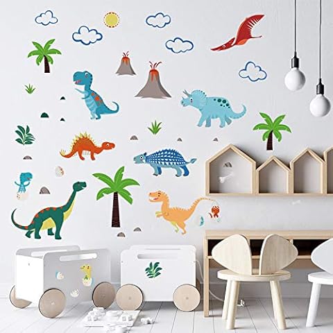 decalmile Pegatinas de Pared Dinosaurio Colorido Vinilos Decorativos Infantiles Cover