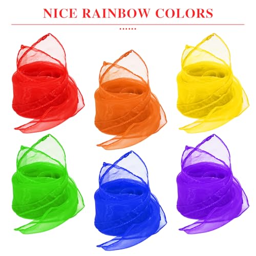 HKACSTHI Kids Juggling & Dance Scarves - Magic Trick Silk Scarves for Play, Music & Rhythm, 24 x 24 inch2