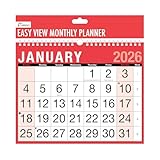 2026 Easy View Wall Planner Calendar – Spiral Bound Year Organiser with Holidays & Notable Dates – Large Monthly Planner for Home, Office, School or Business