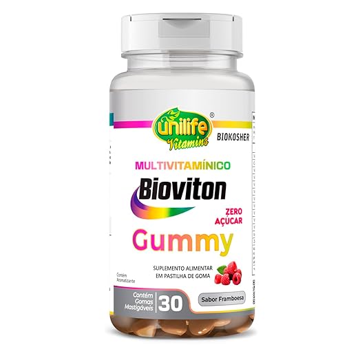 Gummy Multivitamínico Bioviton Unilife Sabor Framboesa 30 Gomas