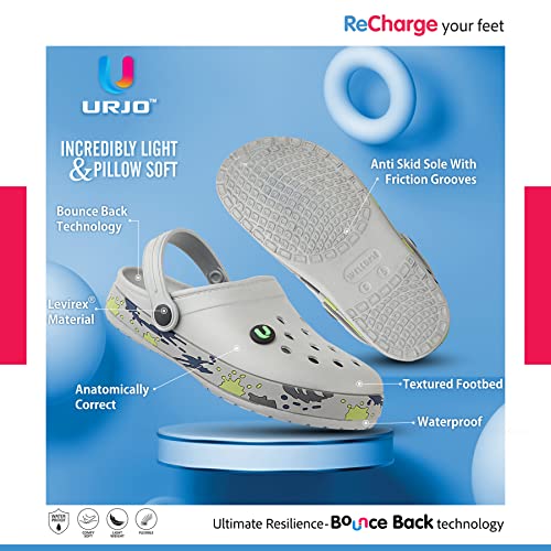 Image of URJO Splash Kid's Clogs /Sandals with Adjustable Back Strap Ultra Soft & Flexibility Anti Skid Comfortable Waterproof Daily Mules Clogs /Sandals Boy's & Girl's