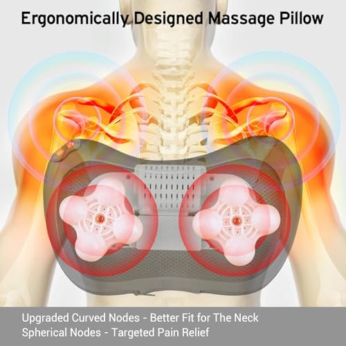 Image of DEVU Enterprise Shiatsu Back & Neck Massager with Heat | Deep Tissue Electric Massage Pillow for Pain Relief - Home, Car & Office Use