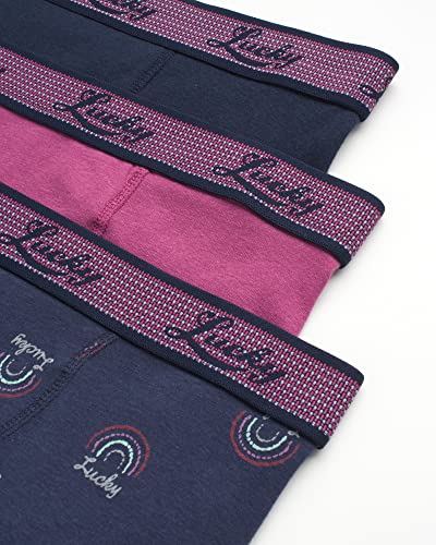 Lucky Brand Men's Underwear – Classicboxer Briefs With Functional Fly (3 Pack), Size Medium, Blue/Pink/Print #TOP2