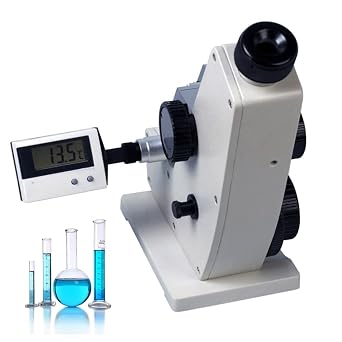 Abbe Refractometer Monochromatic Refractometer Lab Refractometers with Measuring Range 1.3000-1.7000nD 0.0-95% Brix Accuracy 0.0002 Optical Index Plate Reading