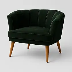 Poltrona Cadeira para Sala de Estar Confortável Tecido VeludoMOBLAN decor (Verde musgo)