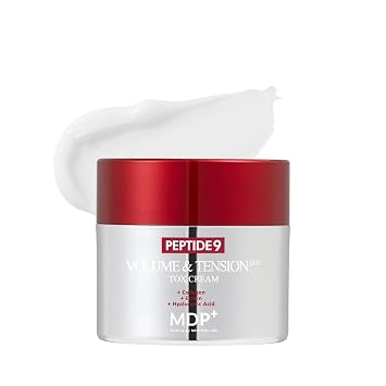 MDP+ Peptide 9 Volume & Tension Tox Cream Pro | Skin Barrier, Night Repair, 1.76oz/50g, Radiance, Hydration, Peptide Cream, Reduces Wrinkles, Heals and Repairs Skin, Ectoin