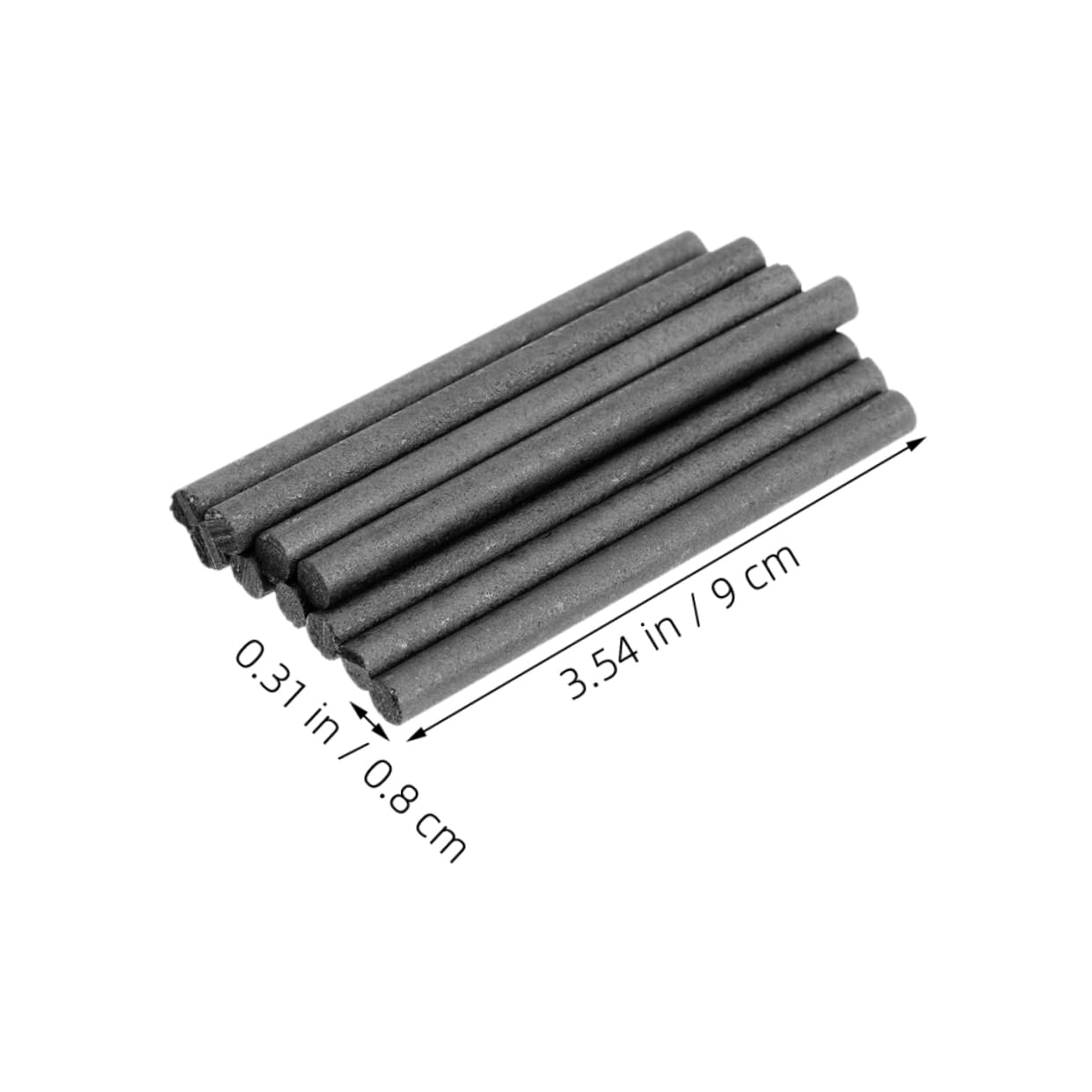 VILLCASE 12pcs Graphite Mixing Stir Rods 8mm Diameter Carbon Graphite Electrode Rods for Metal Melting Industrial Applications