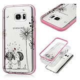 Galaxy S7 Edge Clear Case - BADALink Colorful Painting 2 in 1 Dual Layer Protection with Detachable Hard PC Bumper + Soft TPU Back Cover Case for Samsung Galaxy S7 Edge (2016) - Boy and Girl